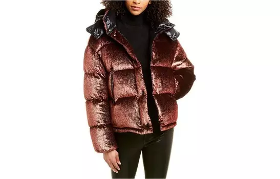 Пуховик женский оранжевый розовый Moncler