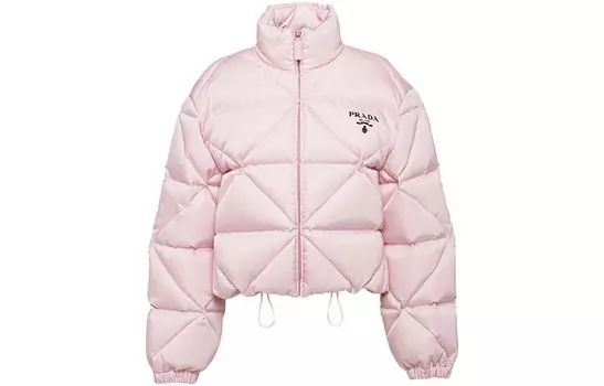 Пуховик женский Prada короткий, розовый