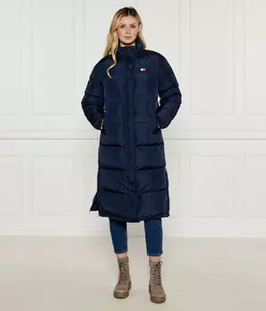 Пуховик женский Tommy Jeans длинный, синий