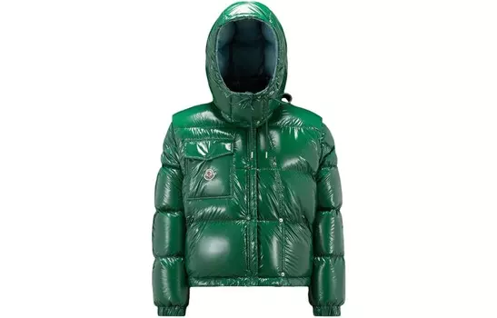 Пуховик женский зеленый Moncler