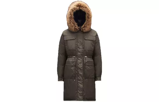 Пуховик женский зеленый Moncler