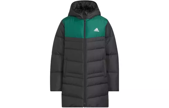 Пуховики/жилеты Adidas, черный/изумрудный