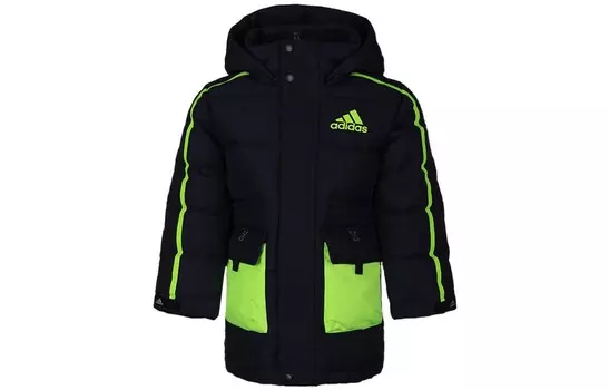 Пуховики/жилеты Adidas, черный/зеленый