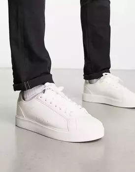 Pull&Bear — базовые белые кроссовки на шнуровке