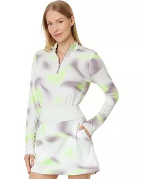 Пуловер adidas Ultimate365 Printed Mock Quarter Zip Golf Pullover, цвет Green Spark
