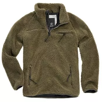 Пуловер Brandit Jacke Teddyfleece Troyer, зеленый