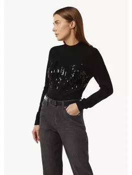 Пуловер comma CI Strickpullover langarm, черный