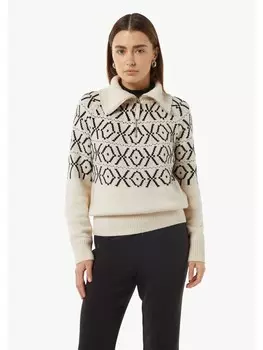 Пуловер comma CI Strickpullover langarm, кремовый