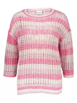 Пуловер comma, цвет pink/creme