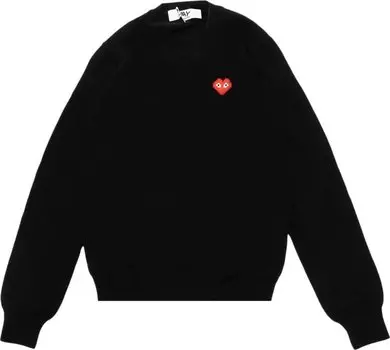 Пуловер Comme des Garons PLAY Heart V Neck Pullover 'Black', черный
