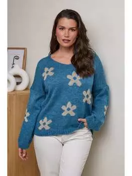 Пуловер Curvy Lady, синий
