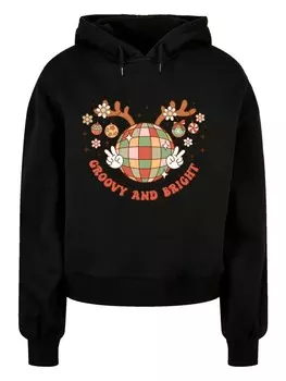 Пуловер F4NT4STIC Oversized Hoody Groovy And Bright Weihnachten Disco Deer, черный