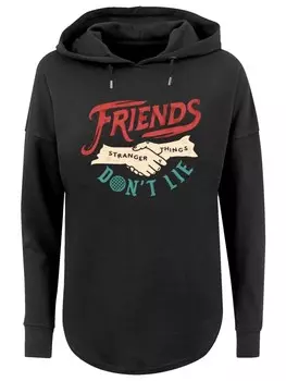 Пуловер F4NT4STIC Oversized Stranger Things Friends Dont Lie Hands, черный
