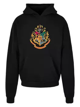 Пуловер F4NT4STIC Ultra Heavy Hoodie Harry Potter Hogwarts Crest Gold, черный