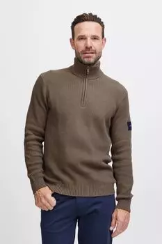Пуловер FQ1924 Strick FQKyle ribbed texture halfzip 21900568, зеленый