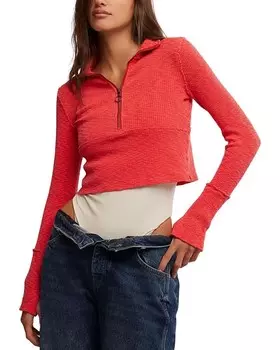 Пуловер Free People Midnight 1/2 Zip, цвет High Risk Red