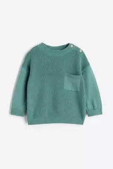 Пуловер H&M, зеленый