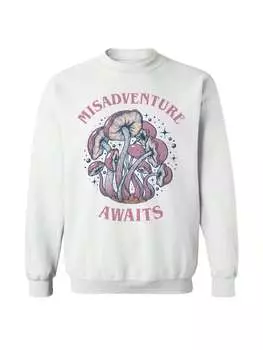 Пуловер хлопковый Pop Creature Misadventure с рисунком, белый