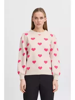 Пуловер ICHI Strickpullover, розовый