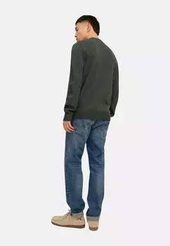 Пуловер Jack & Jones 'Lambswool', темно зеленый