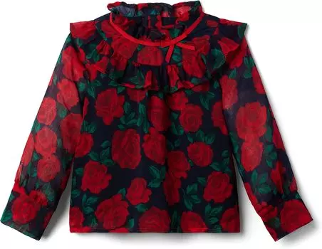 Пуловер Janie and Jack Rose Print Blouse, красный
