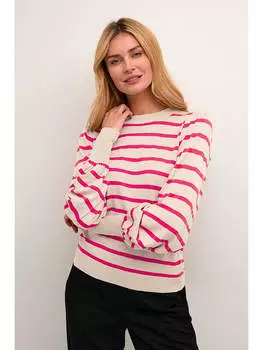 Пуловер Kaffe, цвет pink/beige