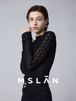 Пуловер кружевной MSlan, черный