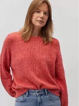 Пуловер Mavi Jeans Strickpullover Regular Fit Rundhals Soft Strickmuster, красный
