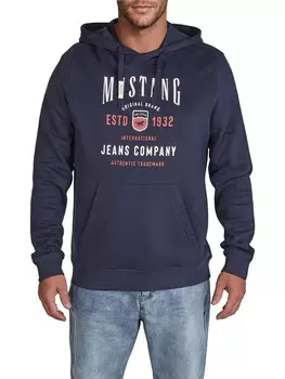 Пуловер Mustang Pullover Printed Hoodie Bennet, синий