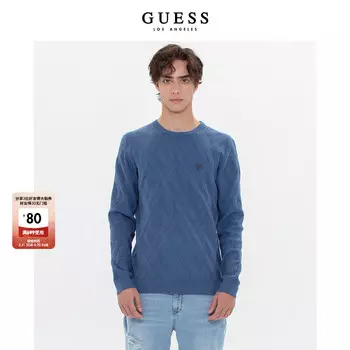 Пуловер мужской Guess однотонный, черный