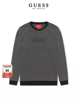 Пуловер мужской Guess с круглым вырезом, черный