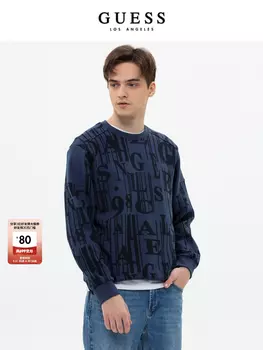 Пуловер мужской Guess с круглым вырезом, темно - синий