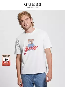 Пуловер мужской Guess с принтом медведя, черный