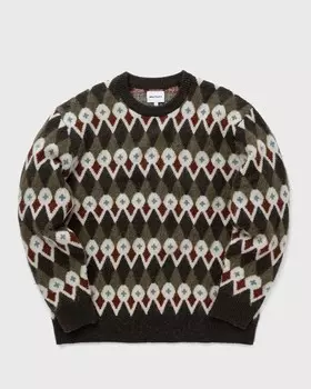 Пуловер Norse Projects Rune Loose Merino Fair Isle Jacquard Sweater, цвет ivy green
