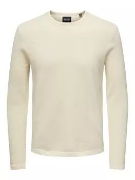 Пуловер ONLY Dnner Langarm Strick Rundhals Basic Sweater ONSPANTER, кремовый