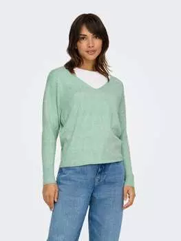 Пуловер ONLY Feinstrick Pullover ONLRICA LIFE Longsleeve V-Ausschnitt, мятный