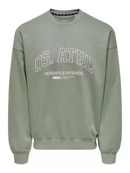 Пуловер Only&Sons Loose Fit Rundhals Langarm Sweatstoff, зеленый