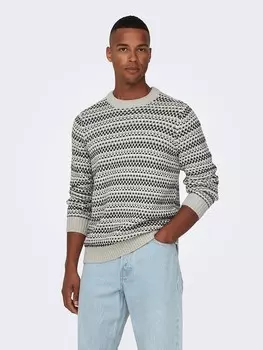 Пуловер ONLY & SONS Pullover, бежевый