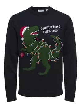Пуловер Only&Sons Pullover 'XMAS REG 5 PLACE', темно-синий