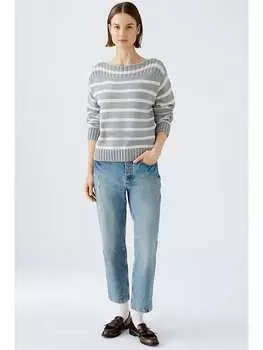 Пуловер Oui Pullover, цвет Grau/Wei