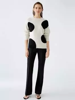 Пуловер Oui Pullover, цвет Wei/Schwarz