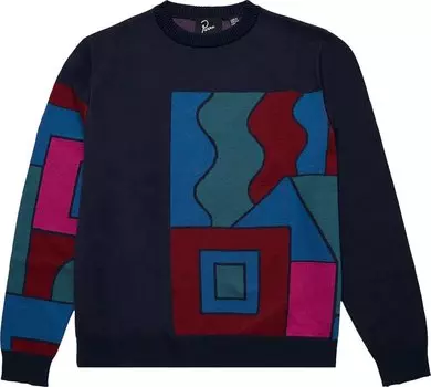 Пуловер Parra Blocked Landscape Pullover 'Navy', синий