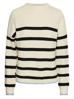 Пуловер Pieces Pullover, цвет Creme/Schwarz