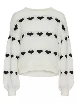 Пуловер Pieces Pullover, цвет Wei/Schwarz