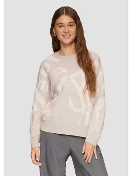 Пуловер QS Strickpullover langarm, бежевый