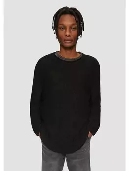 Пуловер QS Strickpullover langarm, черный