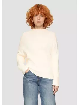 Пуловер QS Strickpullover langarm, кремовый