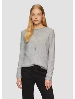 Пуловер QS Strickpullover langarm, серый