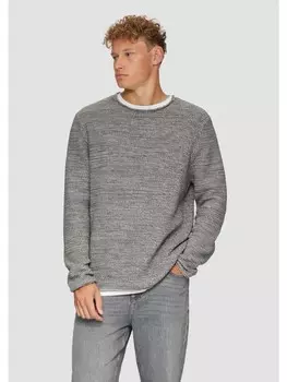 Пуловер QS Strickpullover langarm, серый