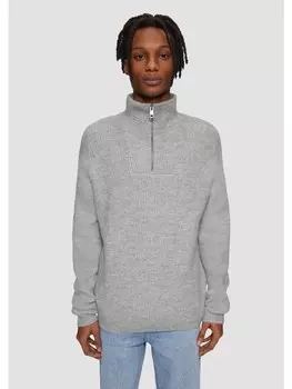 Пуловер QS Strickpullover langarm, серый